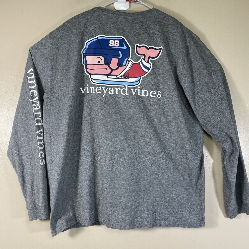Vineyard Vines Long Sleeve T-Shirt  Women XL  98 Whale Gray